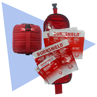 Burn Dressing Small Red Velcro Bag